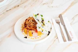 Spring Sticky Chicken Salad with Grilled Pineapple Sticky Rice